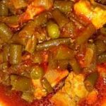 خوراک لوبیاسبز با گوشت قرقاول